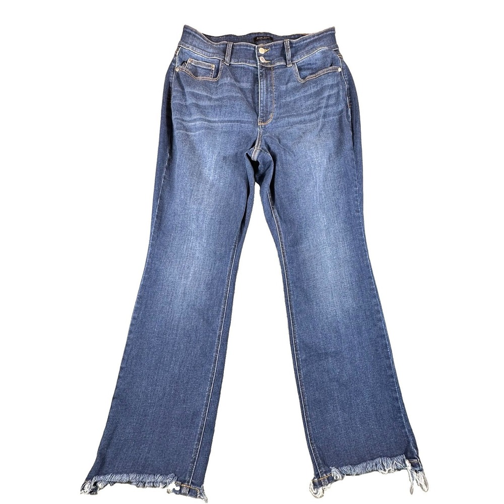 Judy Blue High Rise Straight Fit Distressed Jeans 18W Fray Hem Stretch Denim